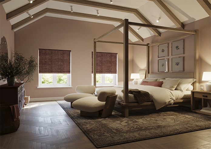 William Morris At Home Marigold Velvet, Berry - Roman Blind - Image 6